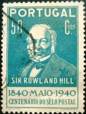 Selo postal de Portugal de 1940 Sir Rowland Hill