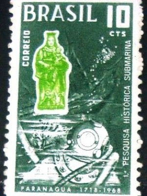 Selo postal do Brasil de 1968 Pesquisa Submarina - C 590 N