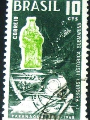 Selo postal do Brasil de 1968 Pesquisa Submarina - C 590 U