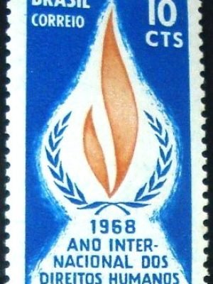 Selo postal do Brasil de 1968 Direitos Humanos