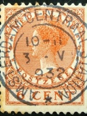 Selo postal Holanda 1934 Queen Wilhelmina 6 - 179 U