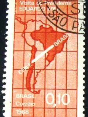 Selo postal do Brasil de 1968 Eduardo Frei - C 605 M1D