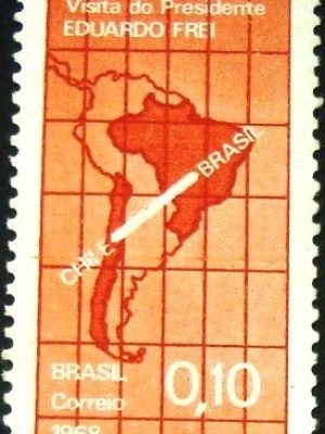 Selo postal do Brasil de 1968 Eduardo Frei - C 605 N