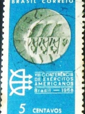 Selo postal do Brasil de 1968 Exércitos Americanos - C 608 U