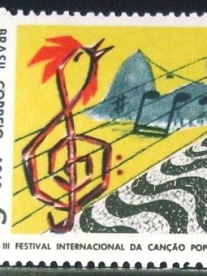 Selo postal do Brasil de 1968 Festival da Canção - C 609 U