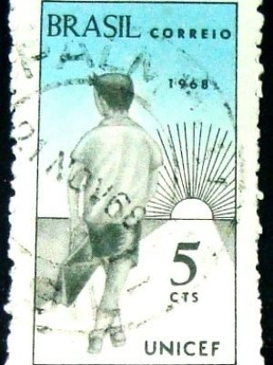 Selo postal do Brasil de 1968 UNICEF