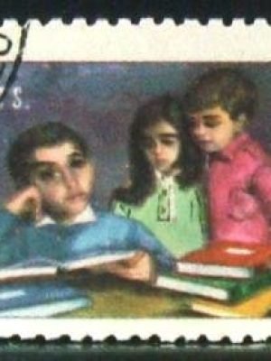 Selo postal do Brasil de 1968 Semana do Livro