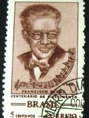 Selo postal do Brasil de 1968 Maestro Francisco Bragat