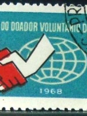 Selo postal do Brasil de 1968 Doador de Sangue