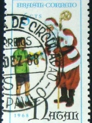 Selo postal do Brasil de 1968 Papai Noel - C 626 N1D