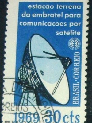 Selo postal do Brasil de 1969 EMBRATEL