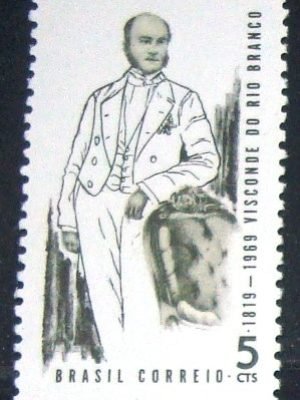 Selo postal do Brasil de 1969 Visconde Rio Branco M