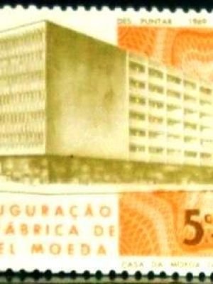 Selo postal do Brasil de 1969 Fábrica Papel moeda