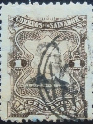 Selo postal de El Salvador de 1910 General Fernando Figueroa FRANQUEO DEFICIENTE