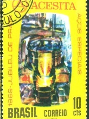 Selo postal do Brasil de 1969 Acesita
