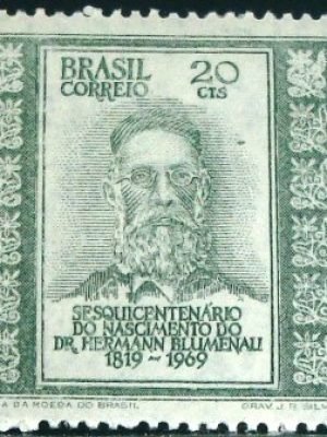Selo postal do Brasil de 1969 Hermann Blumenau
