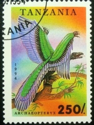 Selo postal da Tanzânia de 1994 Archaeopteryx