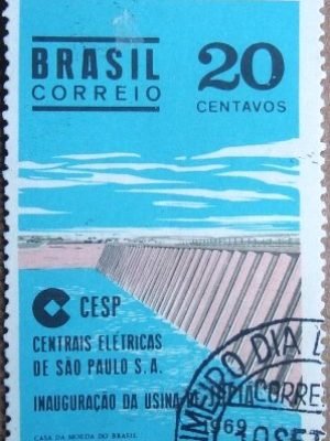 Selo Postal Comemorativo do Brasil de 1969
