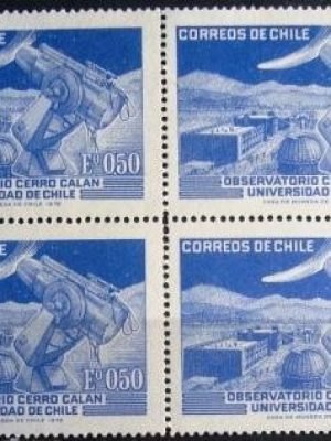 Quadra de selos postais do Chile de 1972 Observatory Cerro Calan