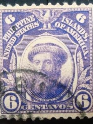 Selo postal Filipinas 1911 Fernão de Magalhães