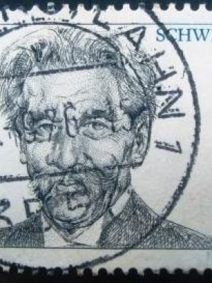 Selo postal da Alemanha de 1975 Dr. Albert Schweitzer