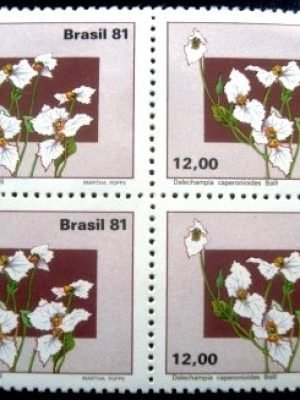 Quadra de selos postais do Brasil de 1981 Dalechampia