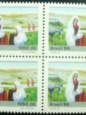 Quadra de selos do Brasil 1984 Poul Garfunkel