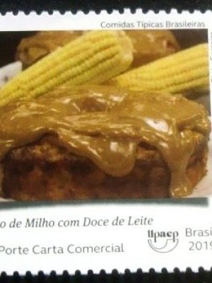 Selo postal do Brasil de 2019 Bolo de Milho com Doce de Leite