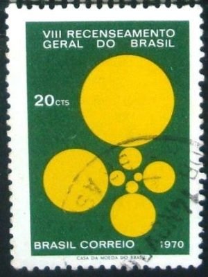 Selo postal do Brasil de 1970 Recenseamento