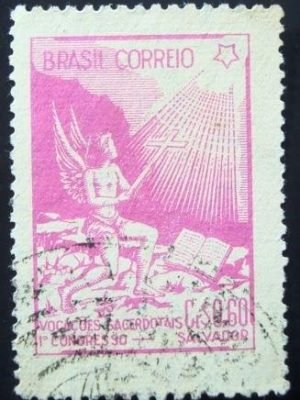 selo postal do Brasil de 1949 Congresso Vocações - C 247 U