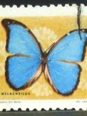 Selo postal do Brasil de 1971 Morpho M - C 695 U