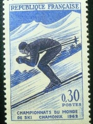 Selo postal da França 1962 Ski World Championship