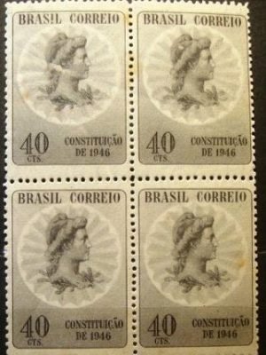 Quadra de selos postais do Brasil de 1946 Constituição de 1946