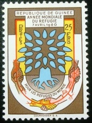 Selo postal da Guiné de 1960 World refugee year 25