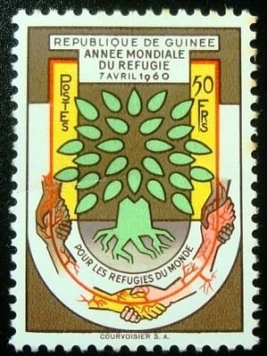 Selo postal da Guiné de 1960 World refugee year 50