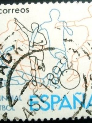 Selo postal da Espanha de 1980 Soccer players