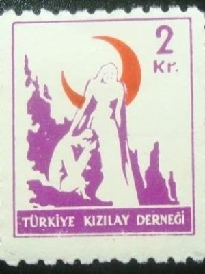 Selo postal da Turquia de 1948 Red Crescent 2