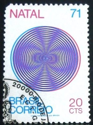 Selo postal do Brasil de 1971 Natal 20