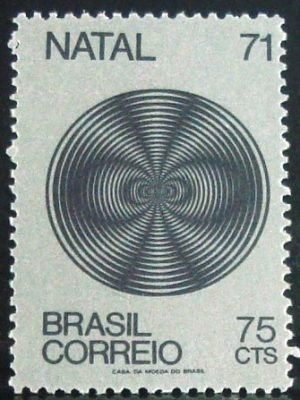 Selo postal do Brasil de 1971 Natal 75c