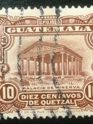 Selo postal da Guatemala de 1929 Temple of Minerva1 10
