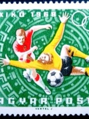 Selo postal da Hungria de 1968 Football