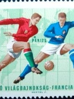 Selo postal da Hungria de 1966 Italy x Hungary