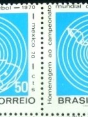 Par de selos do Brasil de 1970 Taça Jules Rimet