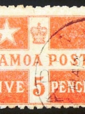 Selo postal da Samoa de 1894 Flag Design
