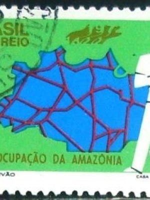 Selo postal do Brasil de 1972 Ocupoação da Amazônia - C 736 M1D