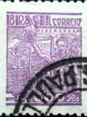 Selo postal do Brasil de 1942 Siderurgia