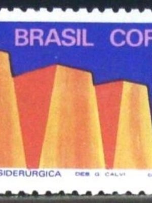 Selo postal do Brasil de 1972 Indústria Siderúrgica