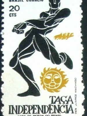 Selo postal do Brasil de 1972 Taça Independência