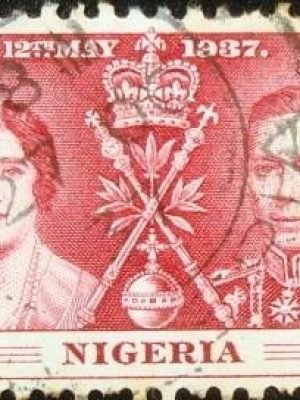 Selo postal da Nigéria de 1937 Royal Couple 1d