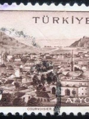 Selo postal de Turquia de 1958 Afyon